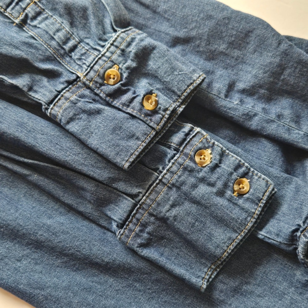 Sofia Jeans by Sofia Vergara Womens Denim Shirt Blue Cotton Button Up Small 4-6 - Picture 8 of 11